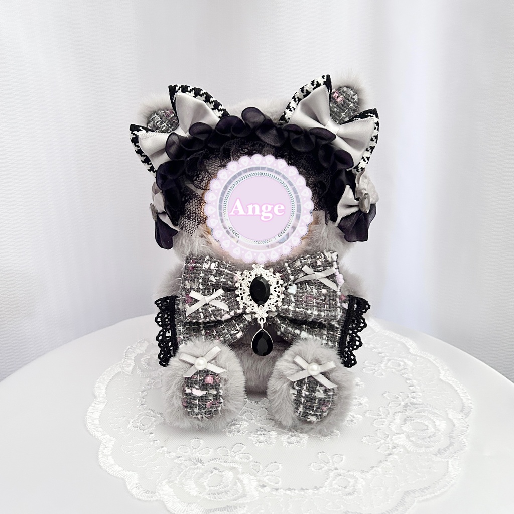 【Dark Tweed Cat🐈⬛】 ぬい服 着ぐるみ 11cm 12cm いつぬい ちびぐるみ ポージングぬい 発送1/21以降