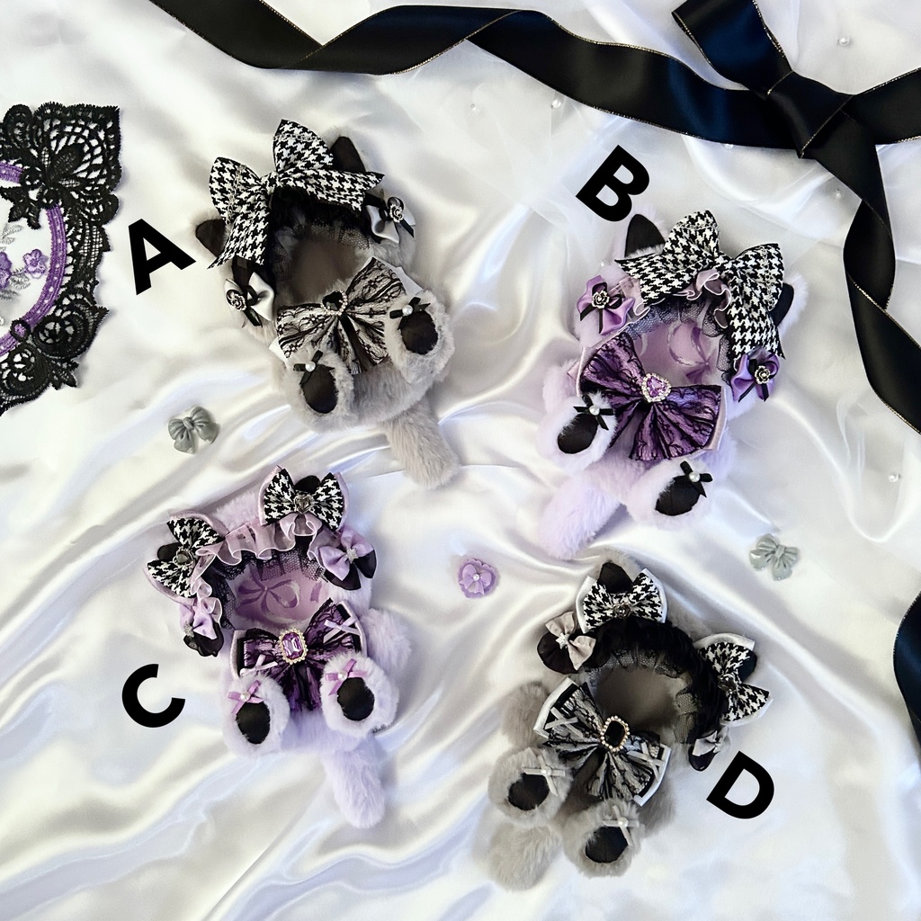 【Elegant Houndstooth Cat🐈⬛】 再販あり ぬい服 着ぐるみ 11cm〜12cm いつぬい ちびぐるみ ポージングぬい 発送2/18以降