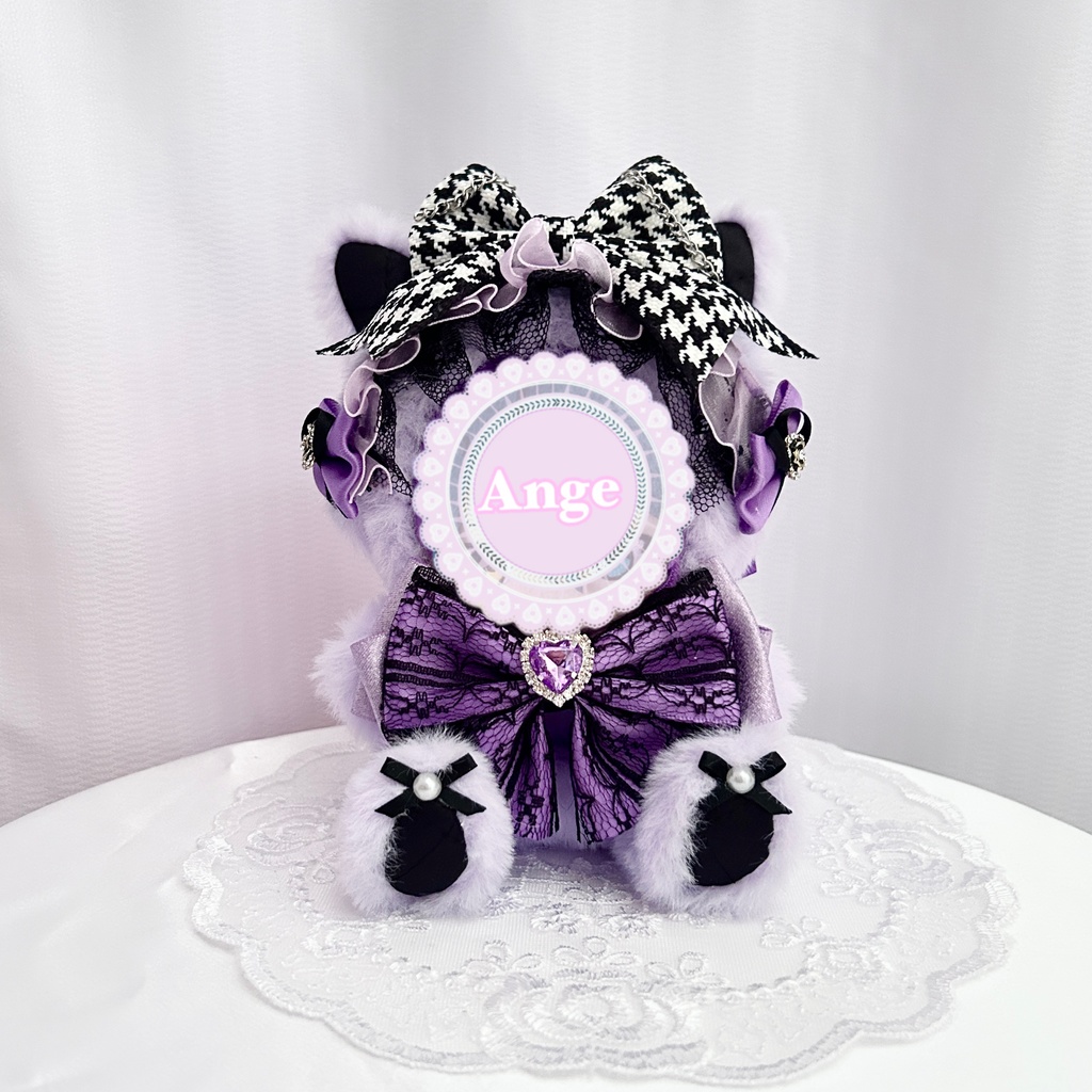 【Elegant Houndstooth Cat🐈⬛】 再販あり ぬい服 着ぐるみ 11cm〜12cm いつぬい ちびぐるみ ポージングぬい 発送2/18以降