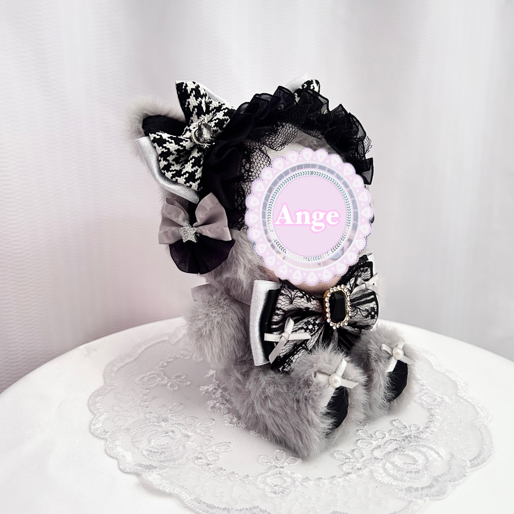 【Elegant Houndstooth Cat🐈⬛】 再販あり ぬい服 着ぐるみ 11cm〜12cm いつぬい ちびぐるみ ポージングぬい 発送2/18以降