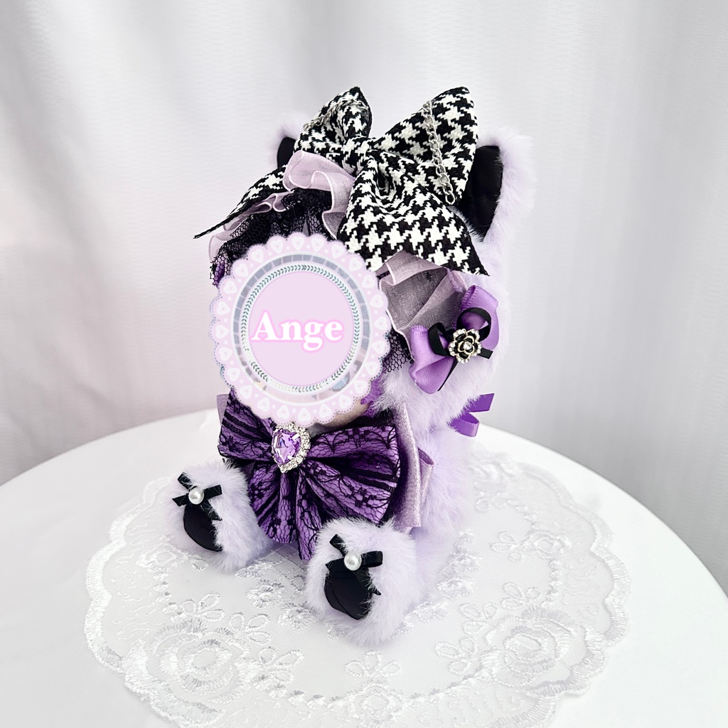 【Elegant Houndstooth Cat🐈⬛】 再販あり ぬい服 着ぐるみ 11cm〜12cm いつぬい ちびぐるみ ポージングぬい 発送2/18以降