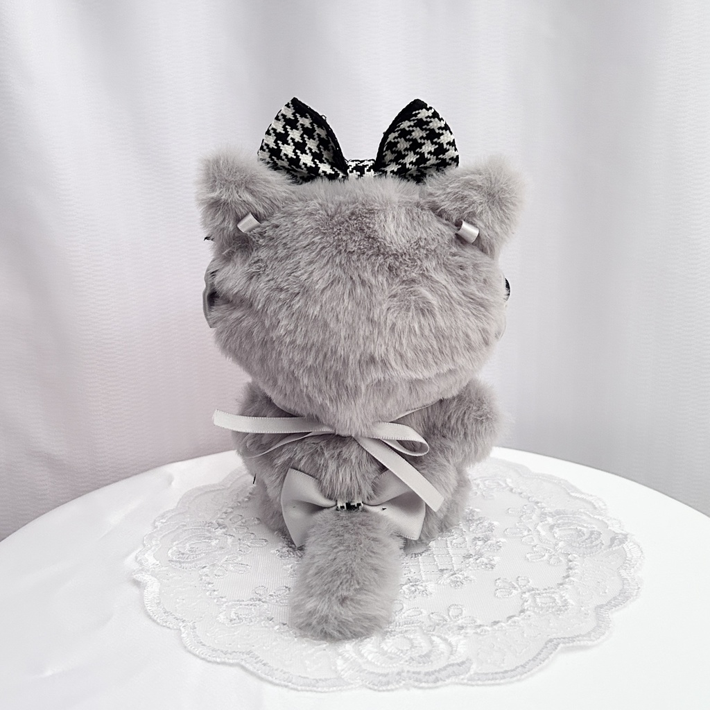 【Elegant Houndstooth Cat🐈⬛】 再販あり ぬい服 着ぐるみ 11cm〜12cm いつぬい ちびぐるみ ポージングぬい 発送2/18以降