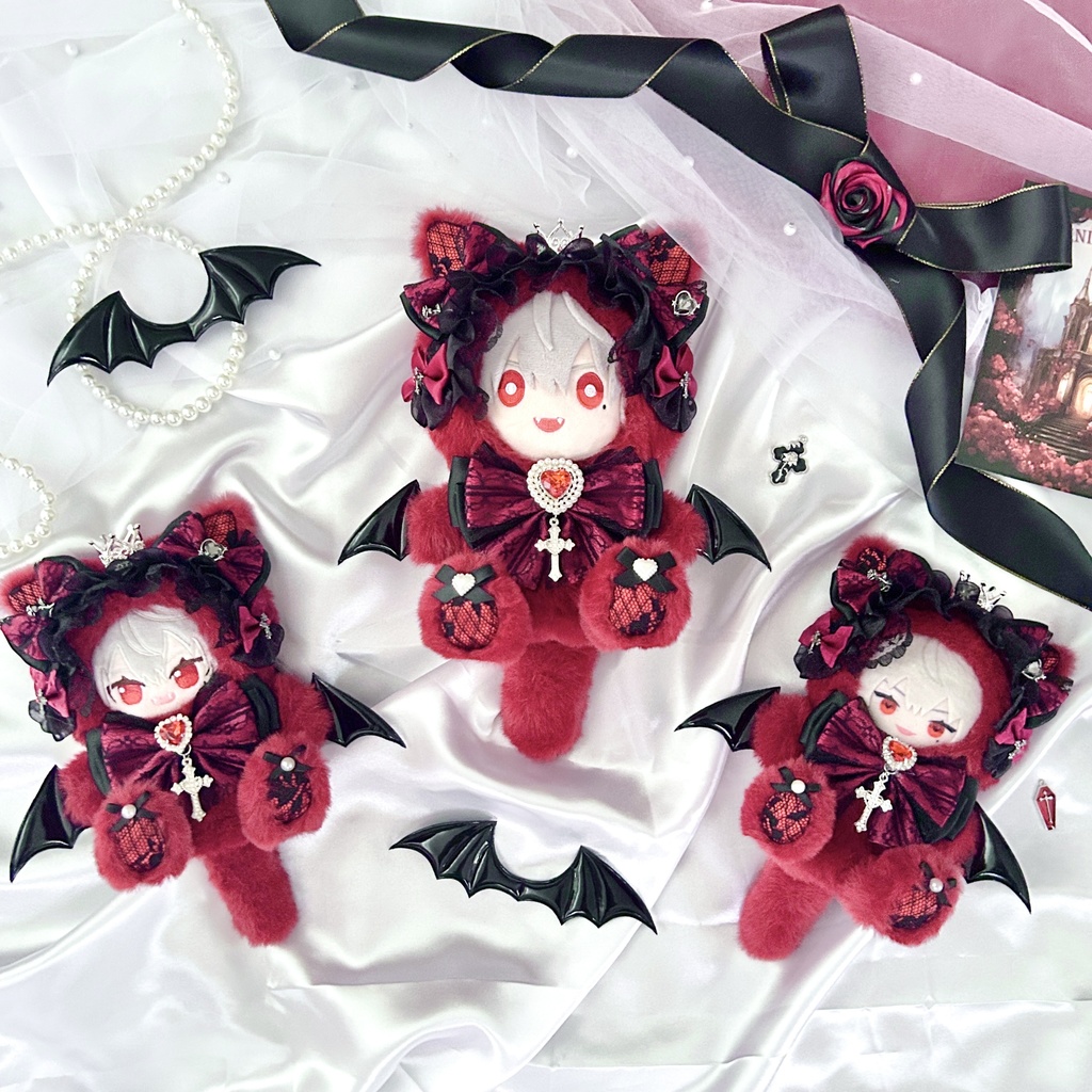 【Petit Ruby Vampire🦇】ぬい服 着ぐるみ 16cm 12cm〜11cm おすわり 再販あり