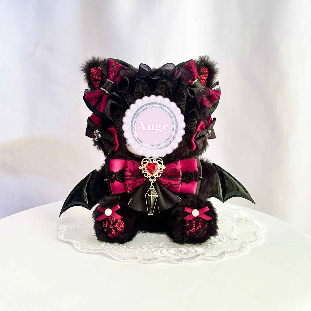 【Midnight Gothic Kittens🦇】ぬい服 着ぐるみ 11cm〜12cm いつぬい ちびぐるみ ポージングぬい
