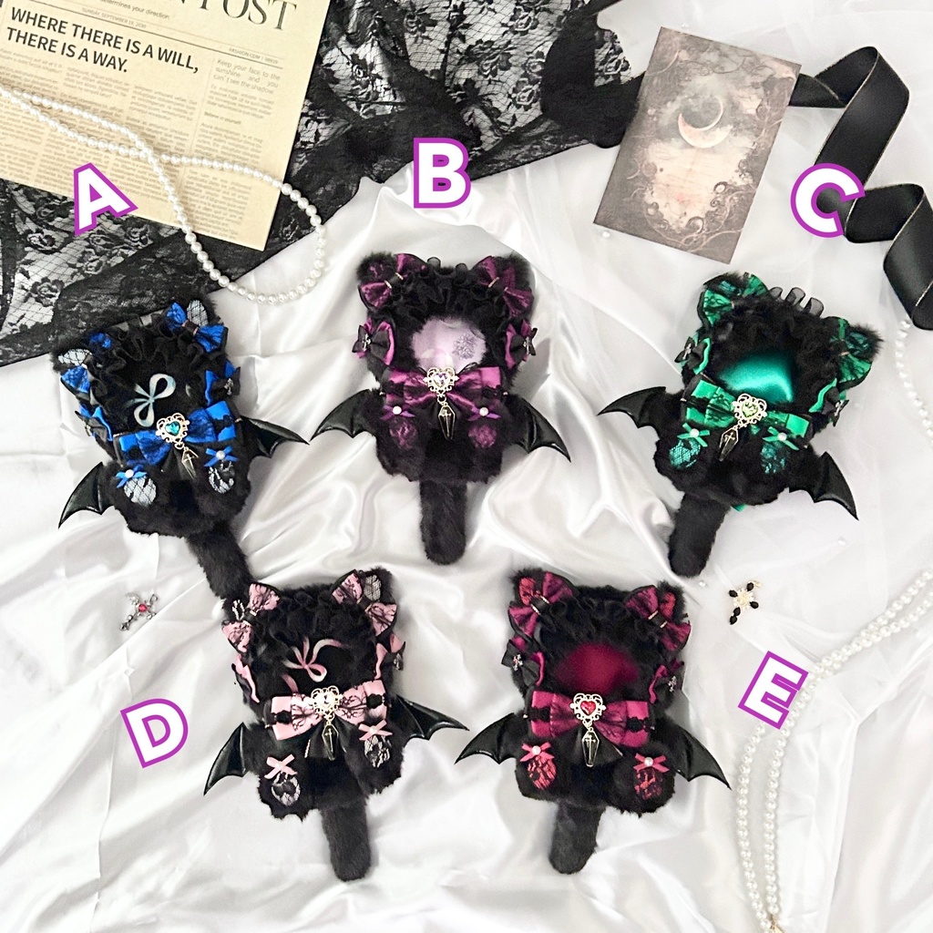 【Midnight Gothic Kittens🦇】ぬい服 着ぐるみ 11cm〜12cm いつぬい ちびぐるみ ポージングぬい