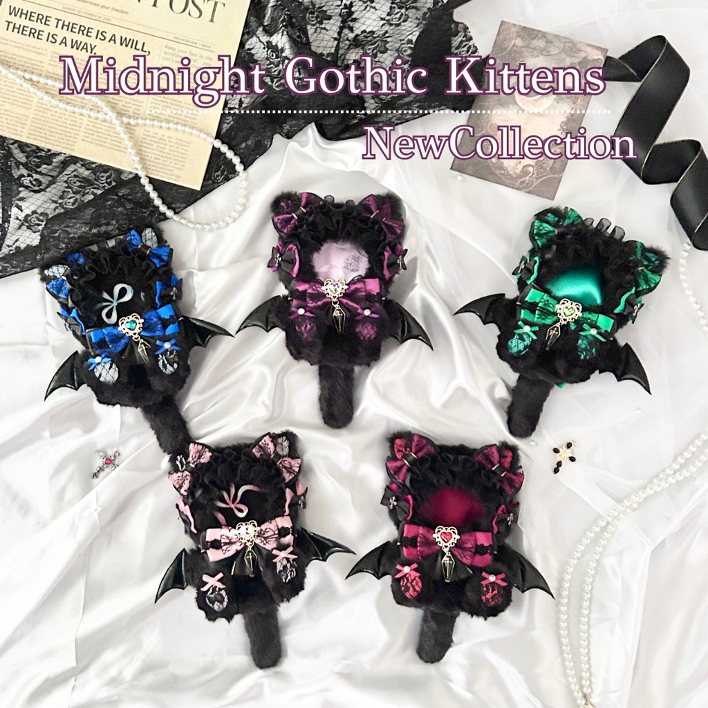 【Midnight Gothic Kittens🦇】ぬい服　着ぐるみ　11cm〜12cm　いつぬい　ちびぐるみ　ポージングぬい