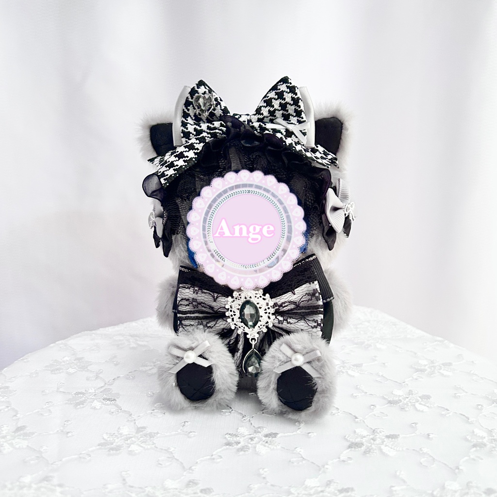 【Chic and Elegant Cat🐈⬛】 ぬい服 着ぐるみ 11cm〜12cm いつぬい ちびぐるみ ポージングぬい