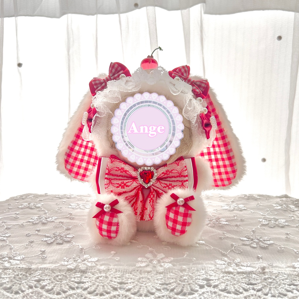 【Lovely Cherry Bunny🍒】ぬい服 着ぐるみ 11cm〜12cm いつぬい ちびぐるみ ポージングぬい