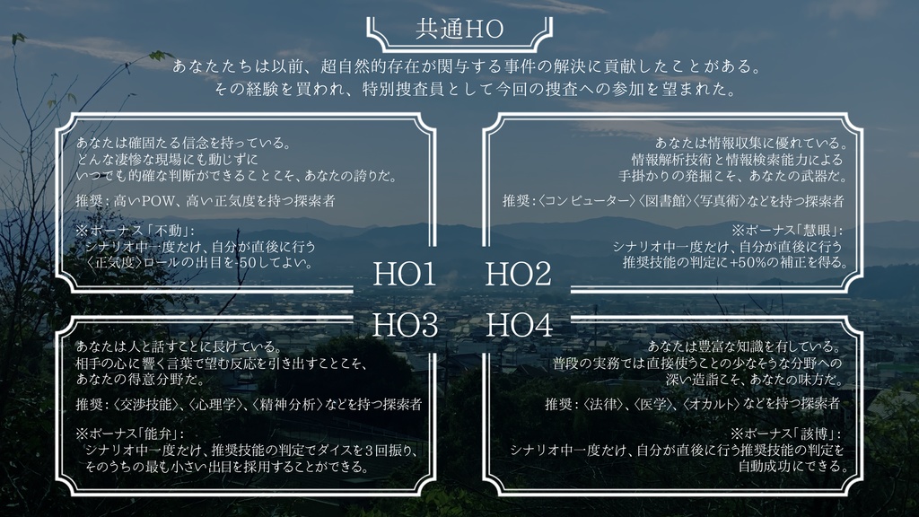 【CoC6版】望まれて此処にいる【November dogs参加作品】