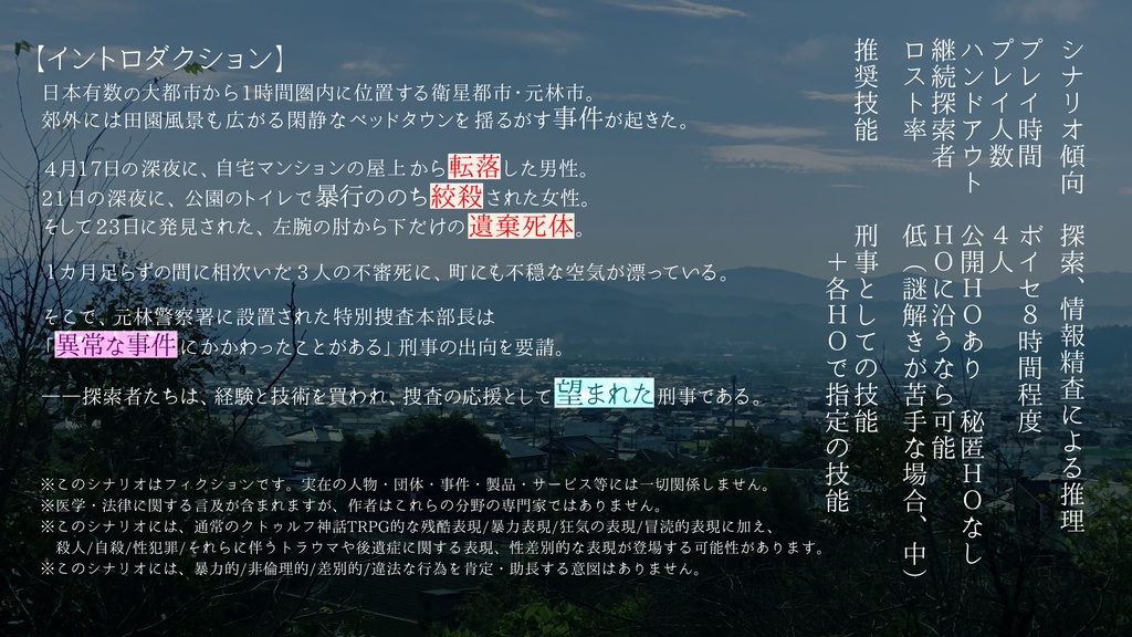 【CoC6版】望まれて此処にいる【November dogs参加作品】