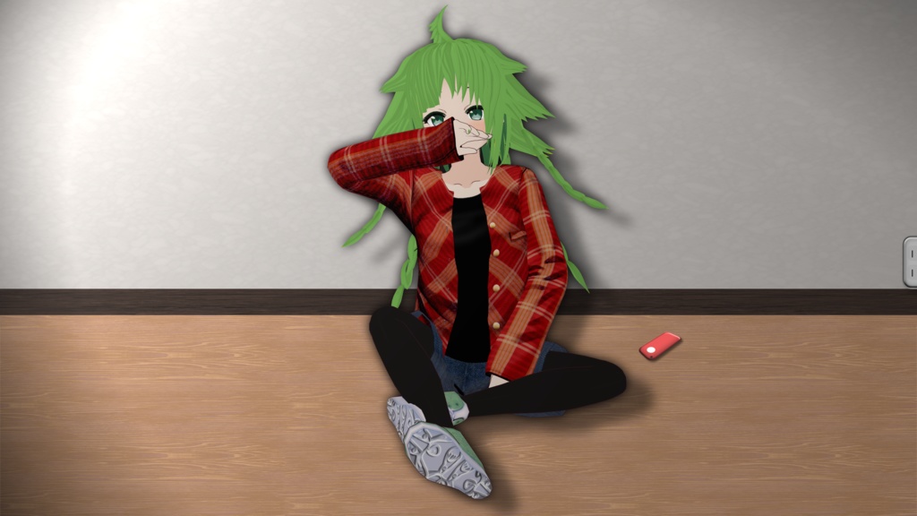 金色ボタンな服【色変え用テクスチャ入り】