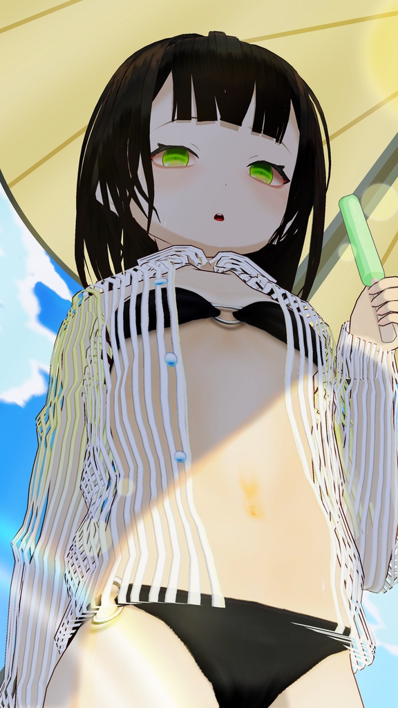 【VRoid】シースルーシャツ&黒水着【正式版対応】