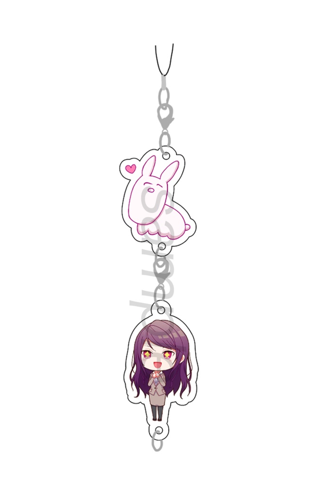 繋がるアクリルチャーム「ぐんどう先生+うさちゃん先生」