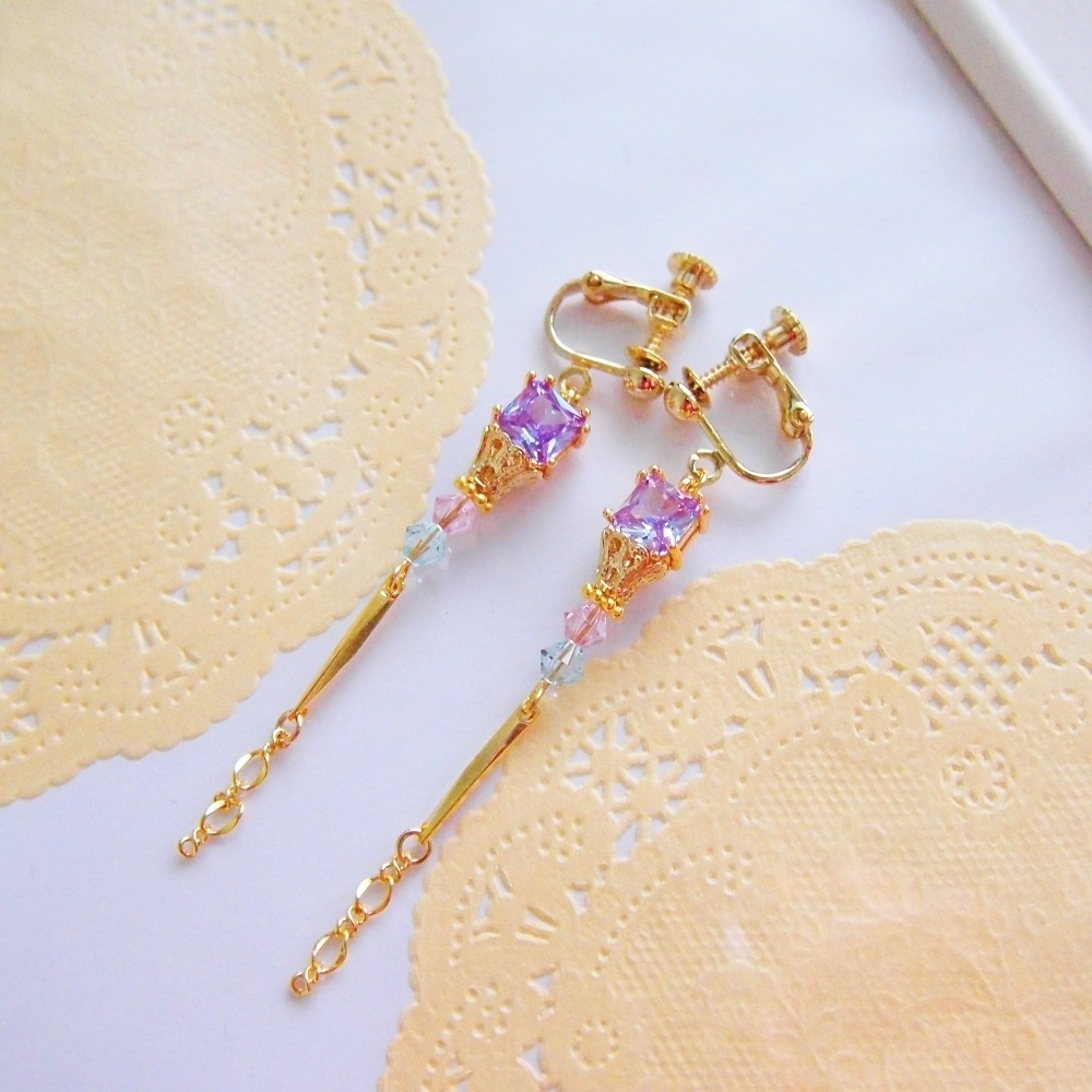 父水カラー　イヤリング