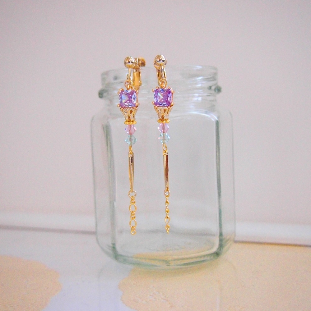 父水カラー イヤリング