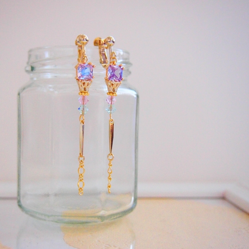 父水カラー イヤリング