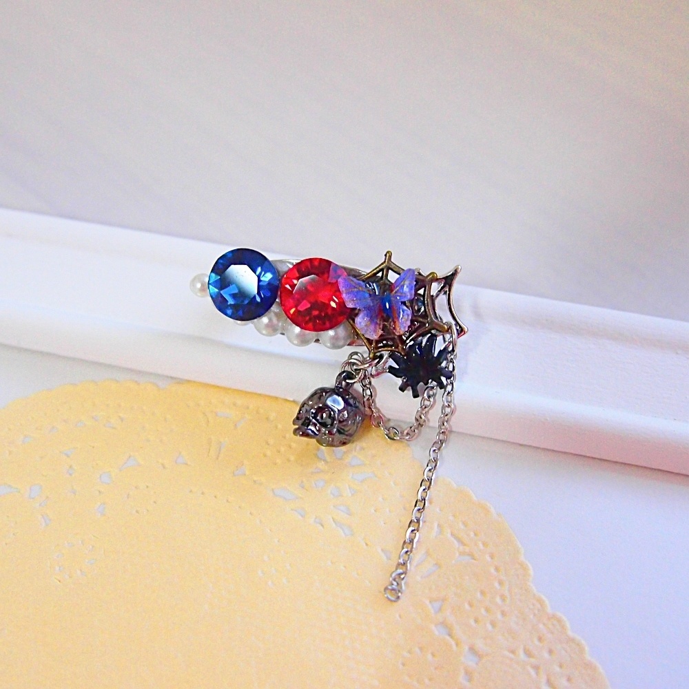 髑髏蜘蛛　父水ブローチ