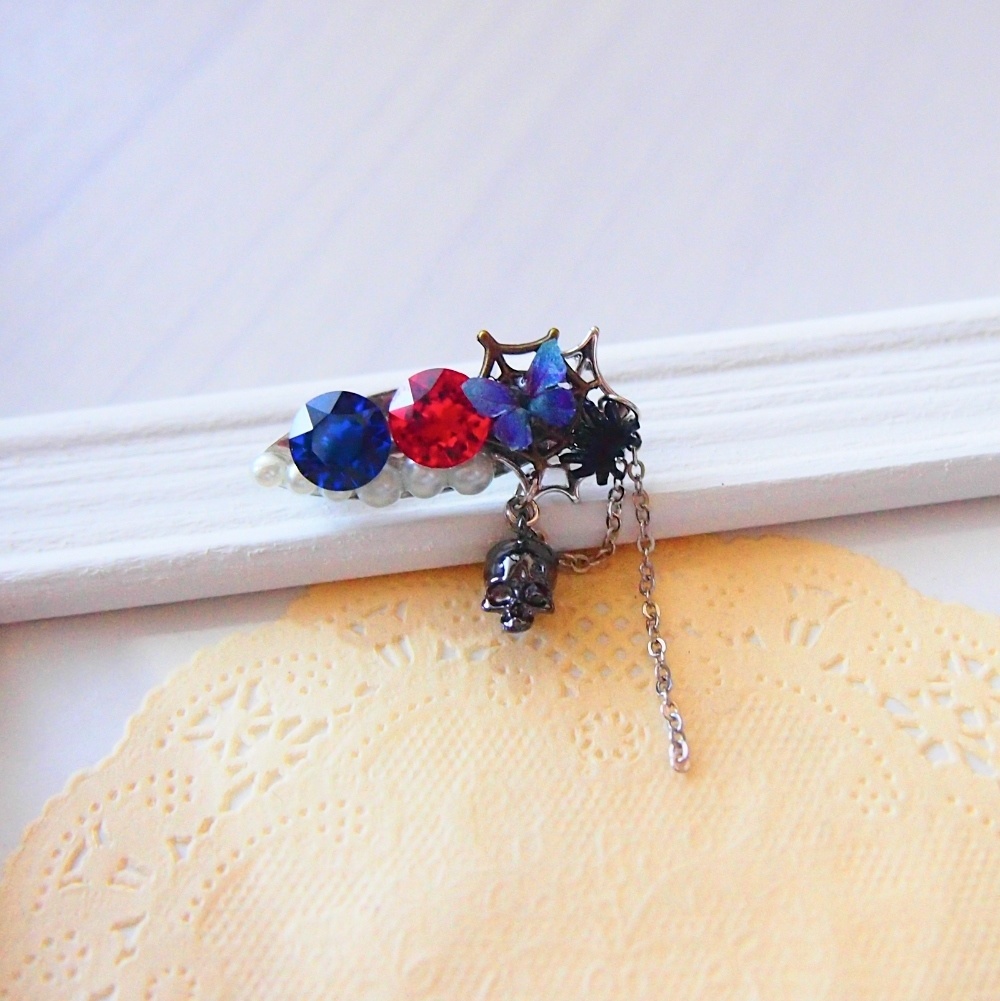 髑髏蜘蛛 父水ブローチ