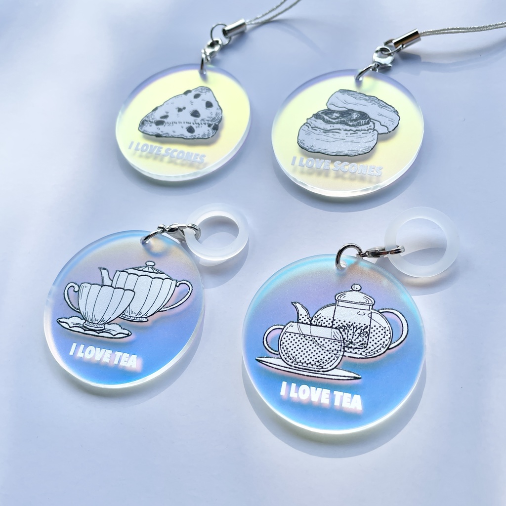 スコーンと紅茶の目印アクリルキーホルダー