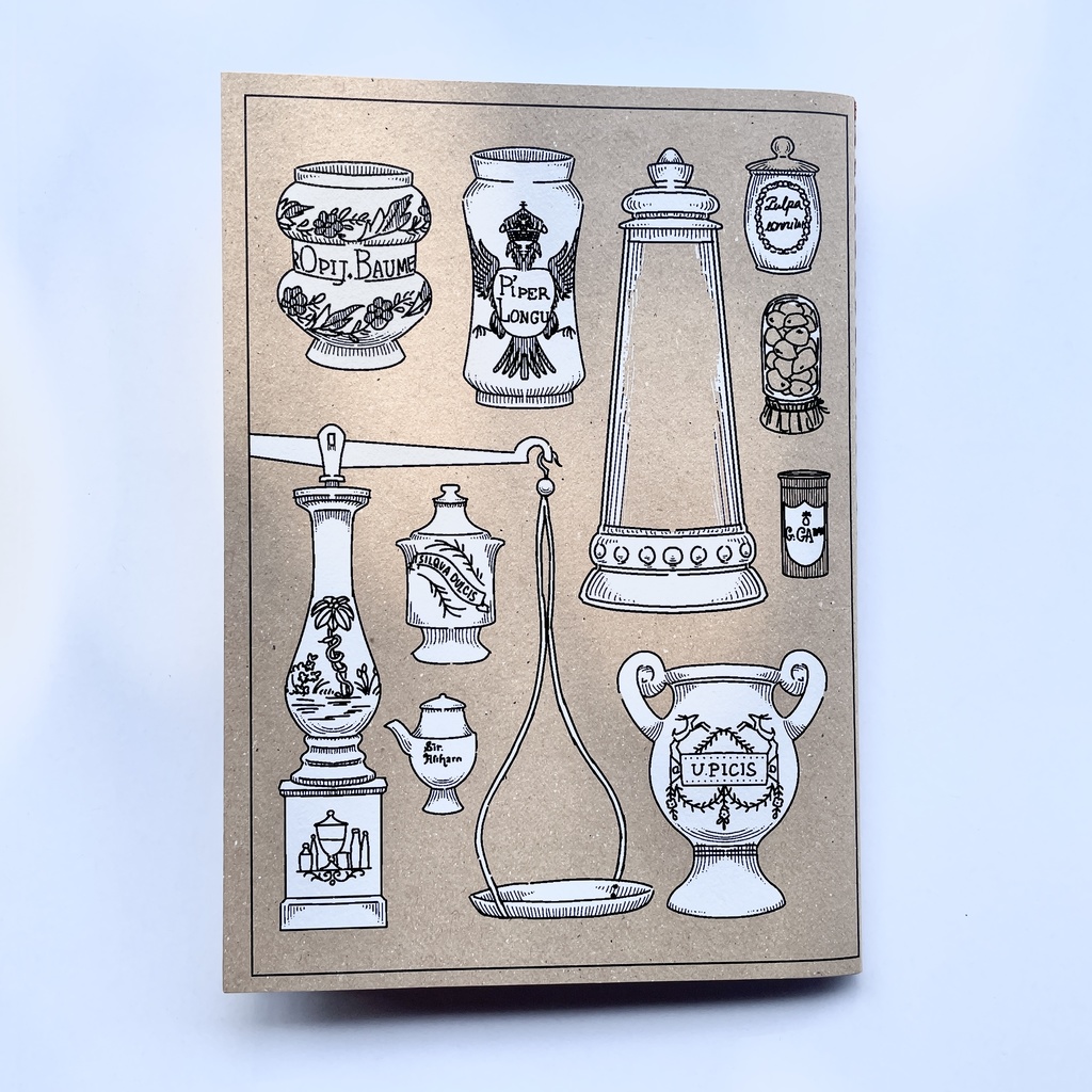 ヴィンテージ薬瓶のお薬手帳ノート