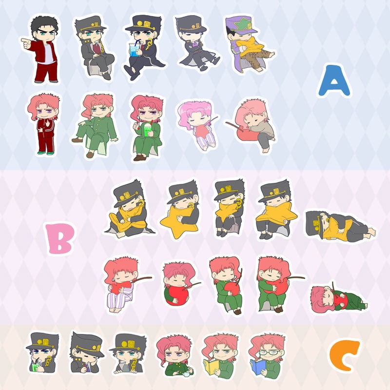 ☆3部☆承太郎+花京院フレークシールセット