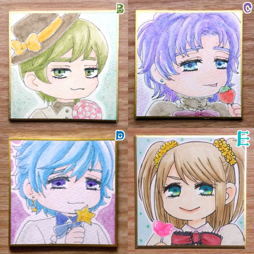 【 🍭7.6×7.6cm 】B・C・D・E【 色紙 】