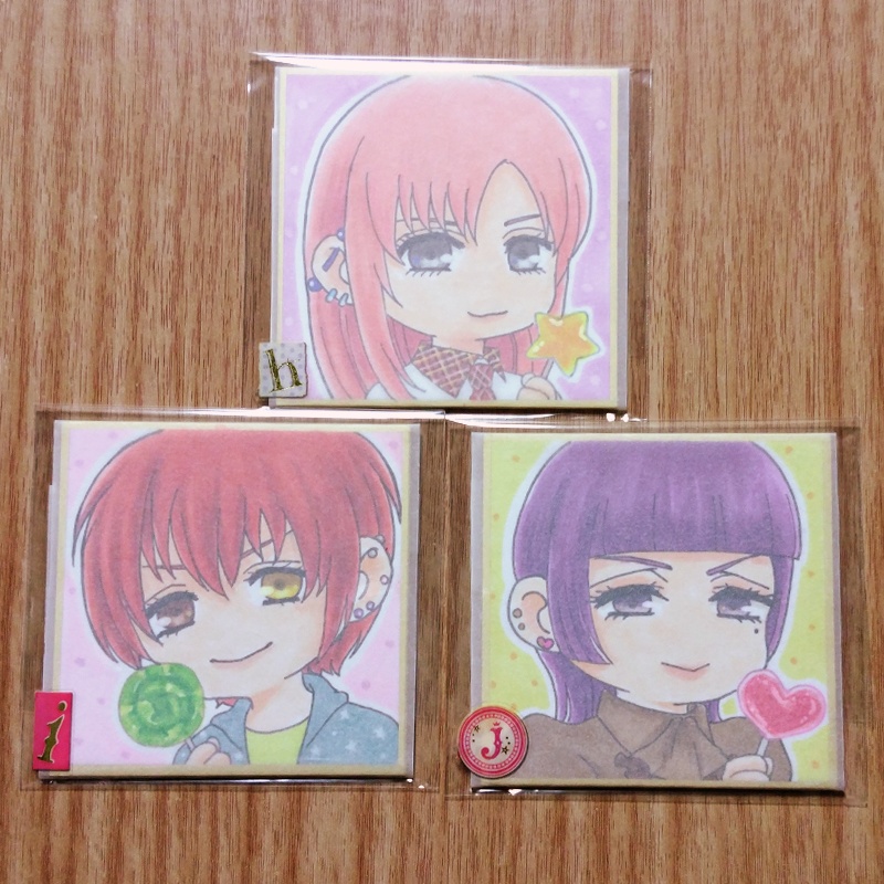 🍭☆創作☆色紙原画・豆サイズH・I・J