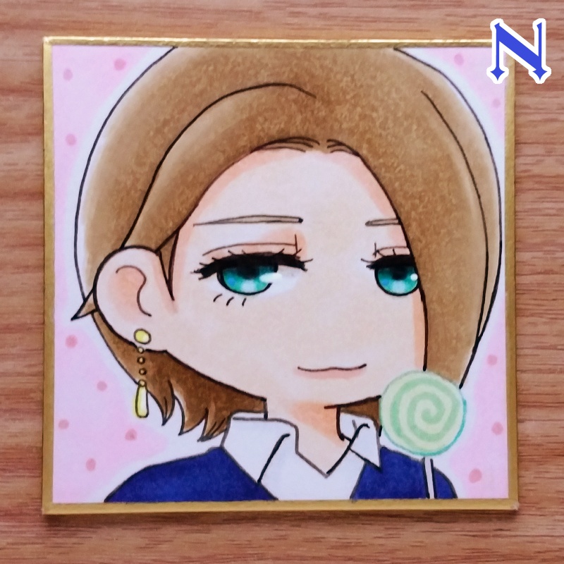 【 🍭7.6×7.6cm 】 K・L・M・N 【 色紙 】