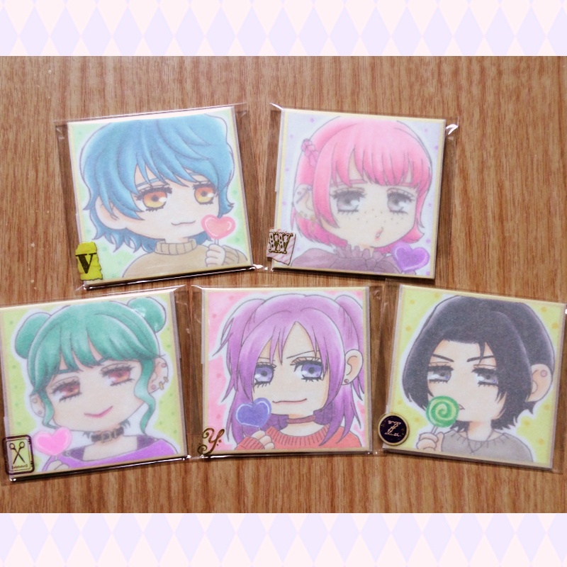 🍭☆創作☆色紙原画・豆サイズV・W・X・Y・Z