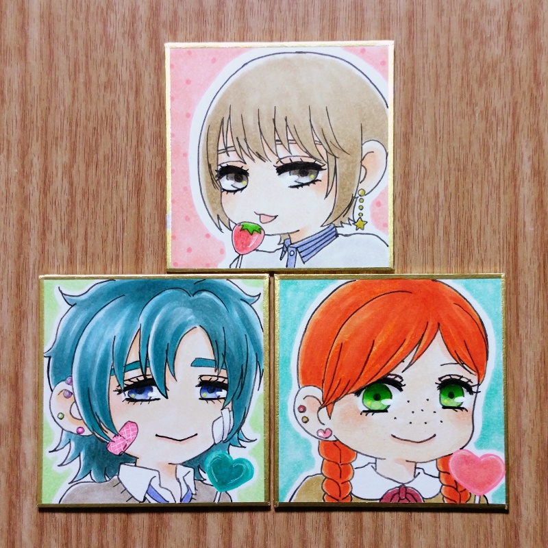 🍭☆創作☆色紙原画・豆サイズB②・D②・E②