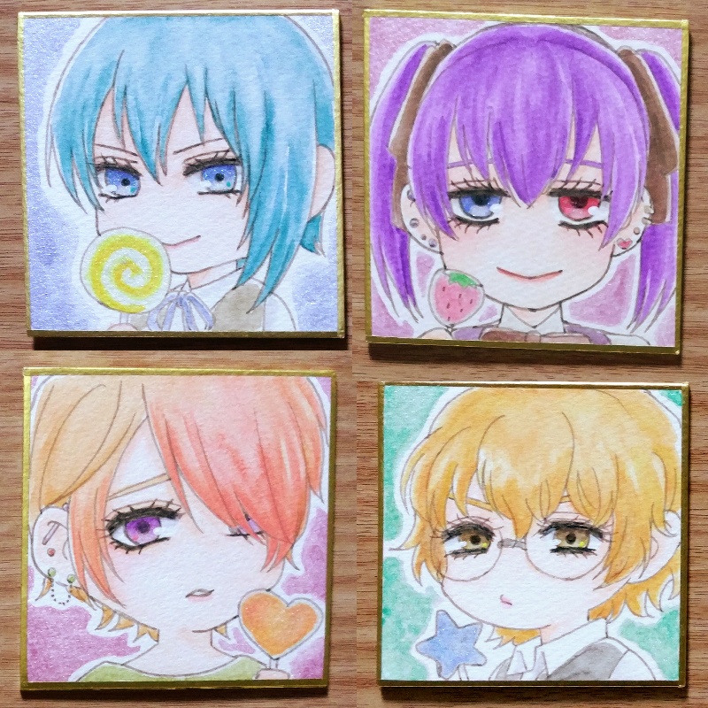 🍭☆創作☆色紙原画・豆サイズF②・H②・L②・P②