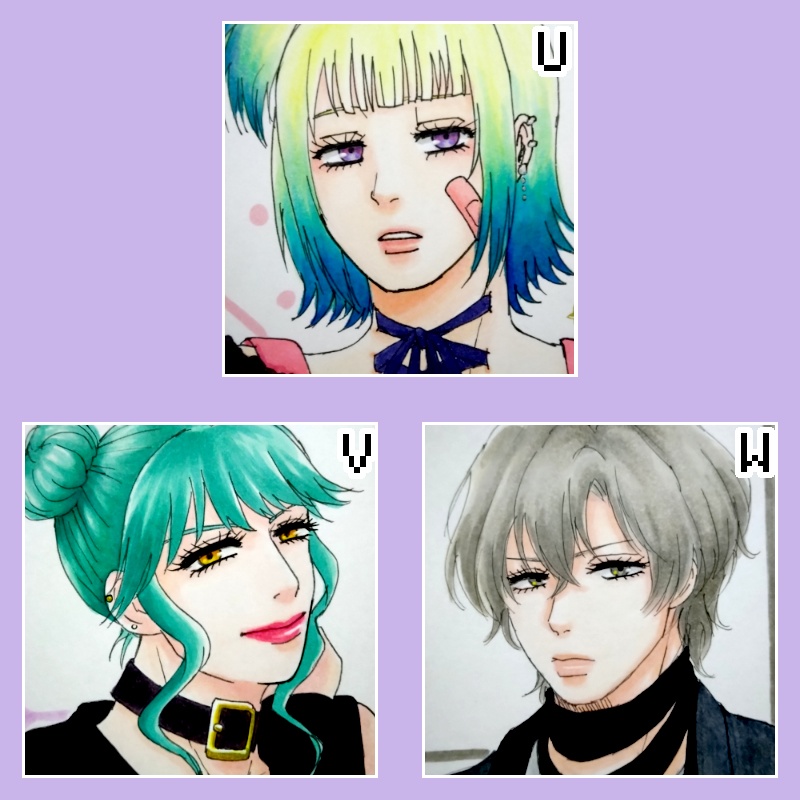 【 🍭ポストカード 】 U・V・W 【 原画 】