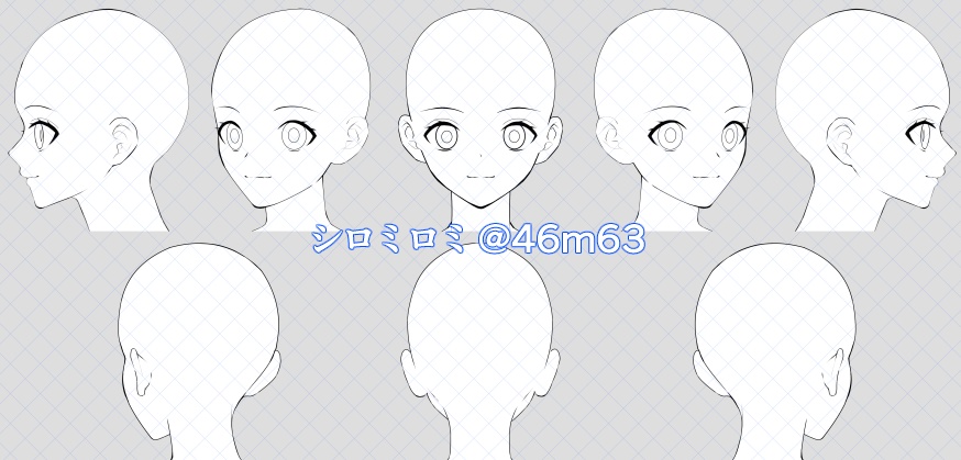 トレースOK!8方向美少女アタリ素体