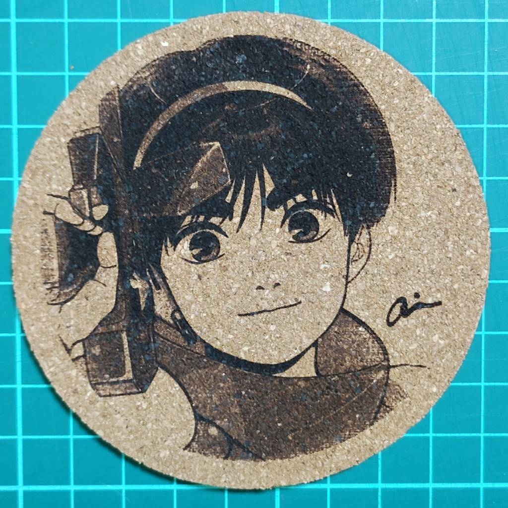 【匿名発送】じりおん屋謹製 コルクコースター「I」