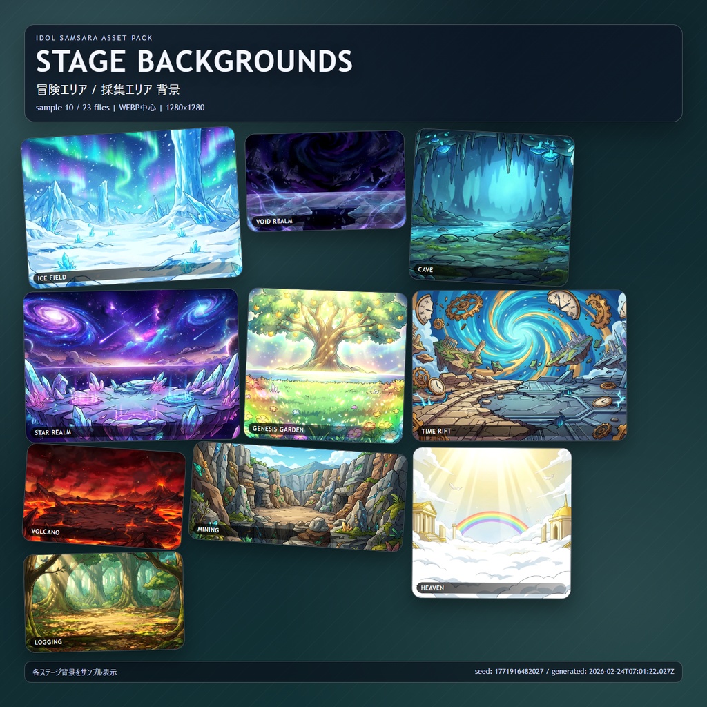 【369点収録】IDOL SAMSARA ゲーム画像アセットパック(モンスター・背景・装備・アイコン)