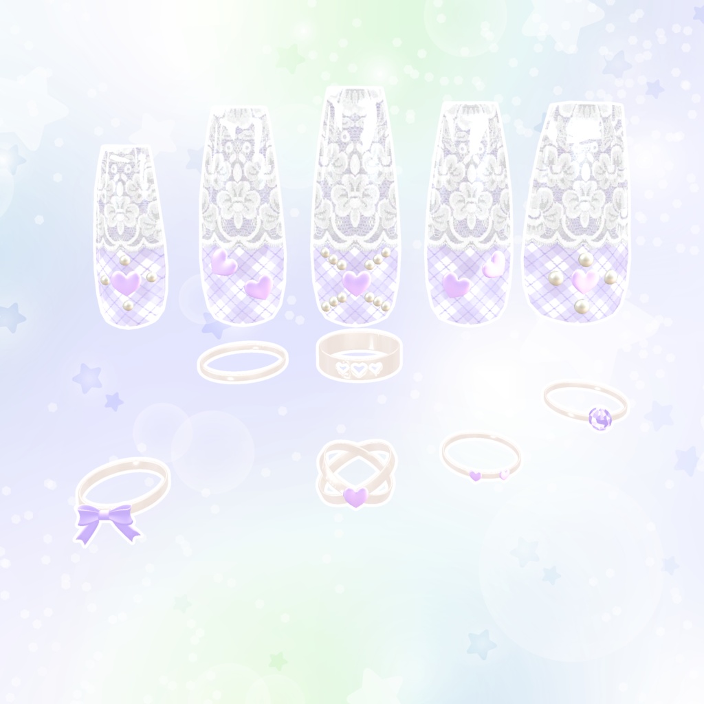 BLACK FRIDAY SALE【23アバター対応】MarshmallowHeartNails【MA対応】