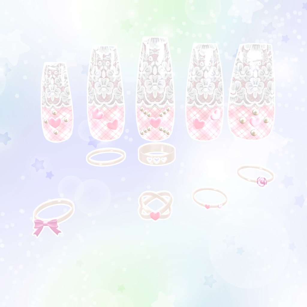 BLACK FRIDAY SALE【23アバター対応】MarshmallowHeartNails【MA対応】