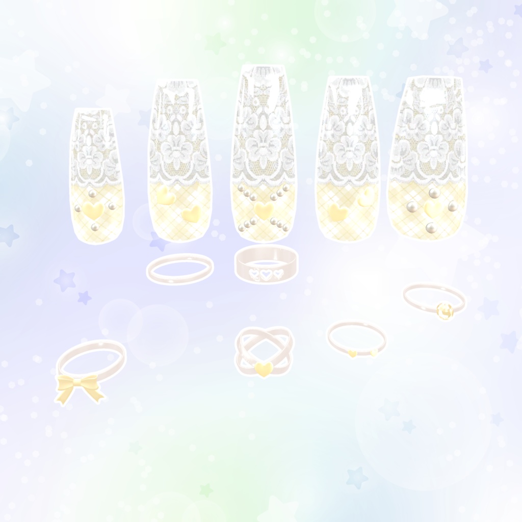 BLACK FRIDAY SALE【23アバター対応】MarshmallowHeartNails【MA対応】