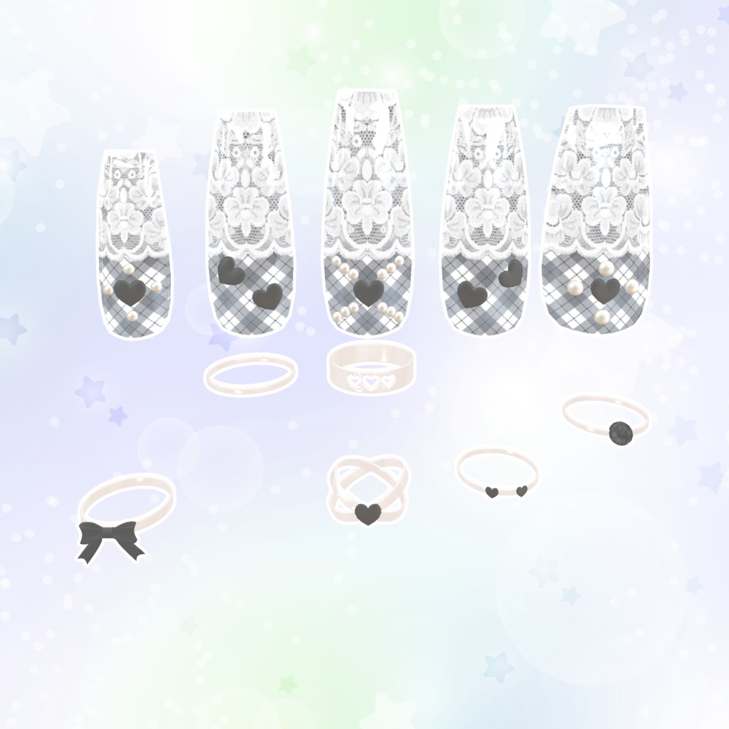 BLACK FRIDAY SALE【23アバター対応】MarshmallowHeartNails【MA対応】