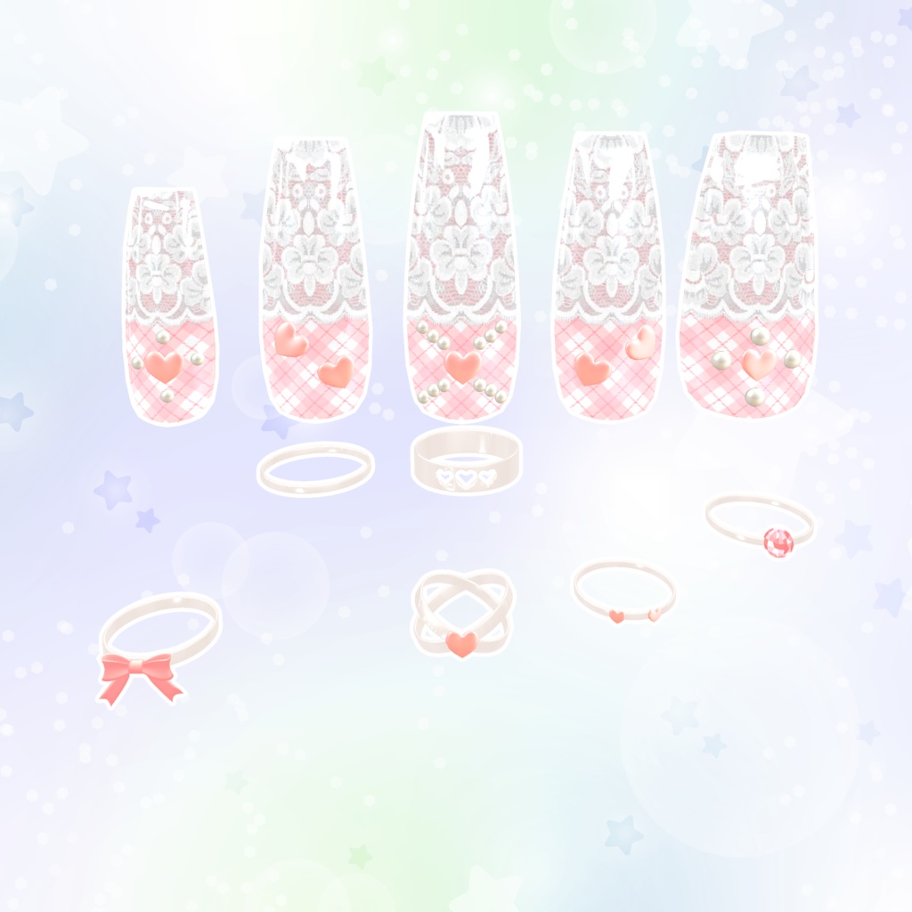 BLACK FRIDAY SALE【23アバター対応】MarshmallowHeartNails【MA対応】