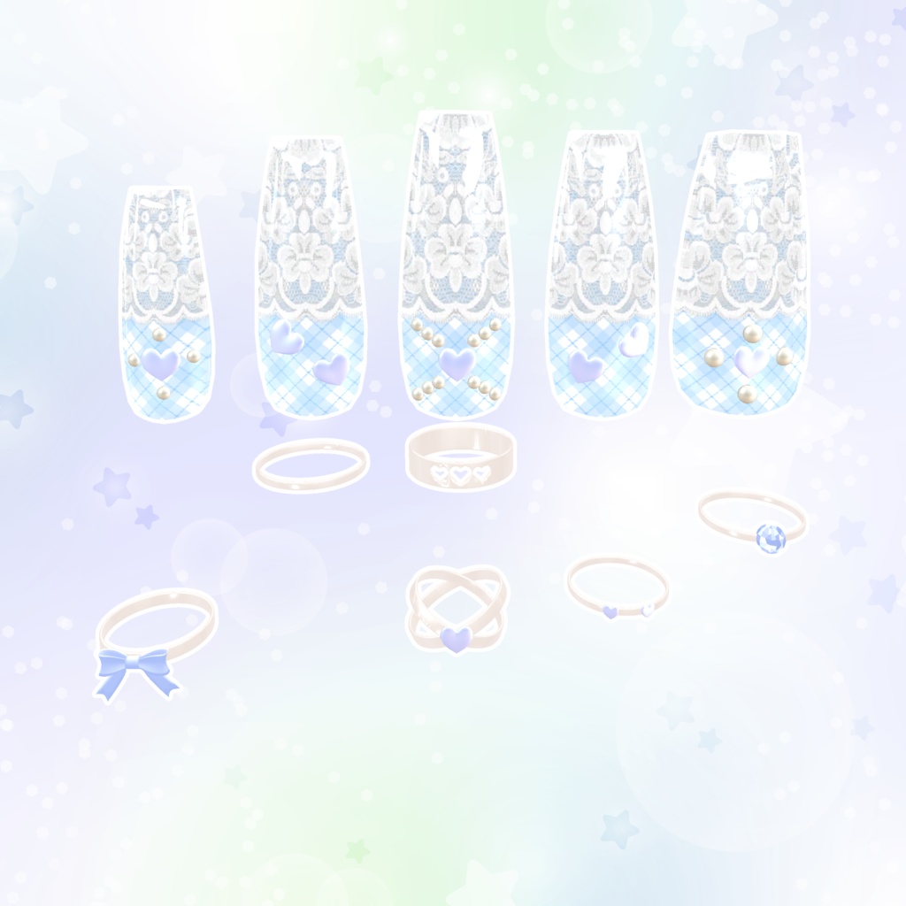 BLACK FRIDAY SALE【23アバター対応】MarshmallowHeartNails【MA対応】