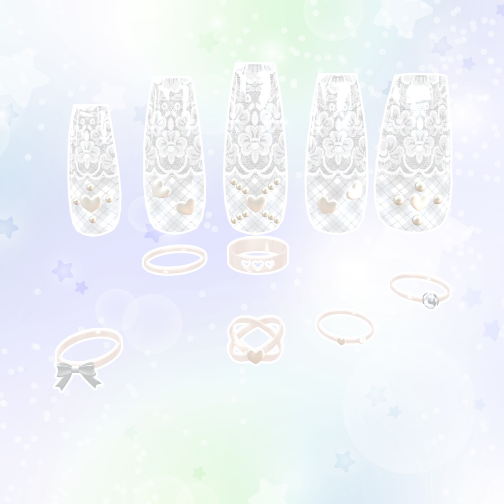 BLACK FRIDAY SALE【23アバター対応】MarshmallowHeartNails【MA対応】