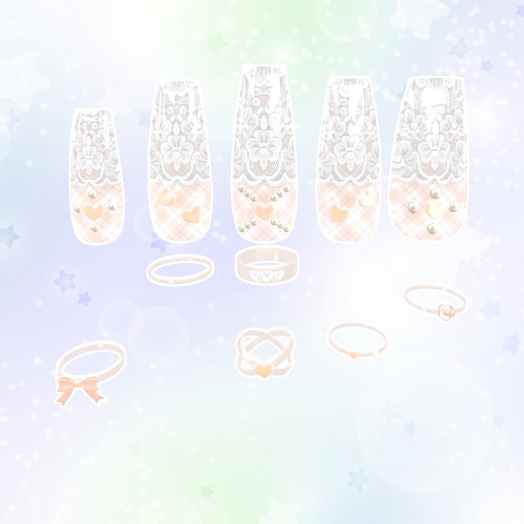 BLACK FRIDAY SALE【23アバター対応】MarshmallowHeartNails【MA対応】