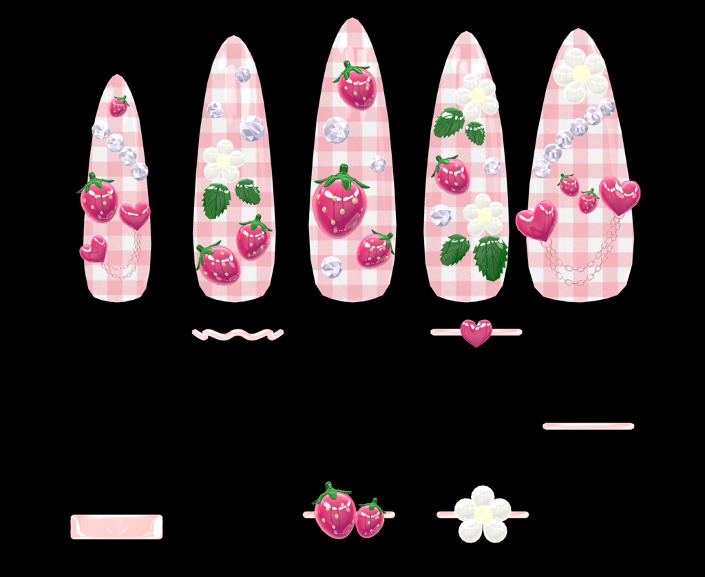 BLACK FRIDAY SALE【23アバター対応】StrawberryFlowerNails【MA対応】