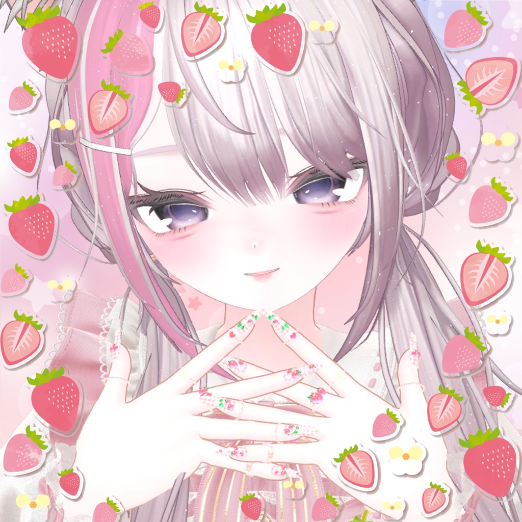 BLACK FRIDAY SALE【23アバター対応】StrawberryFlowerNails【MA対応】