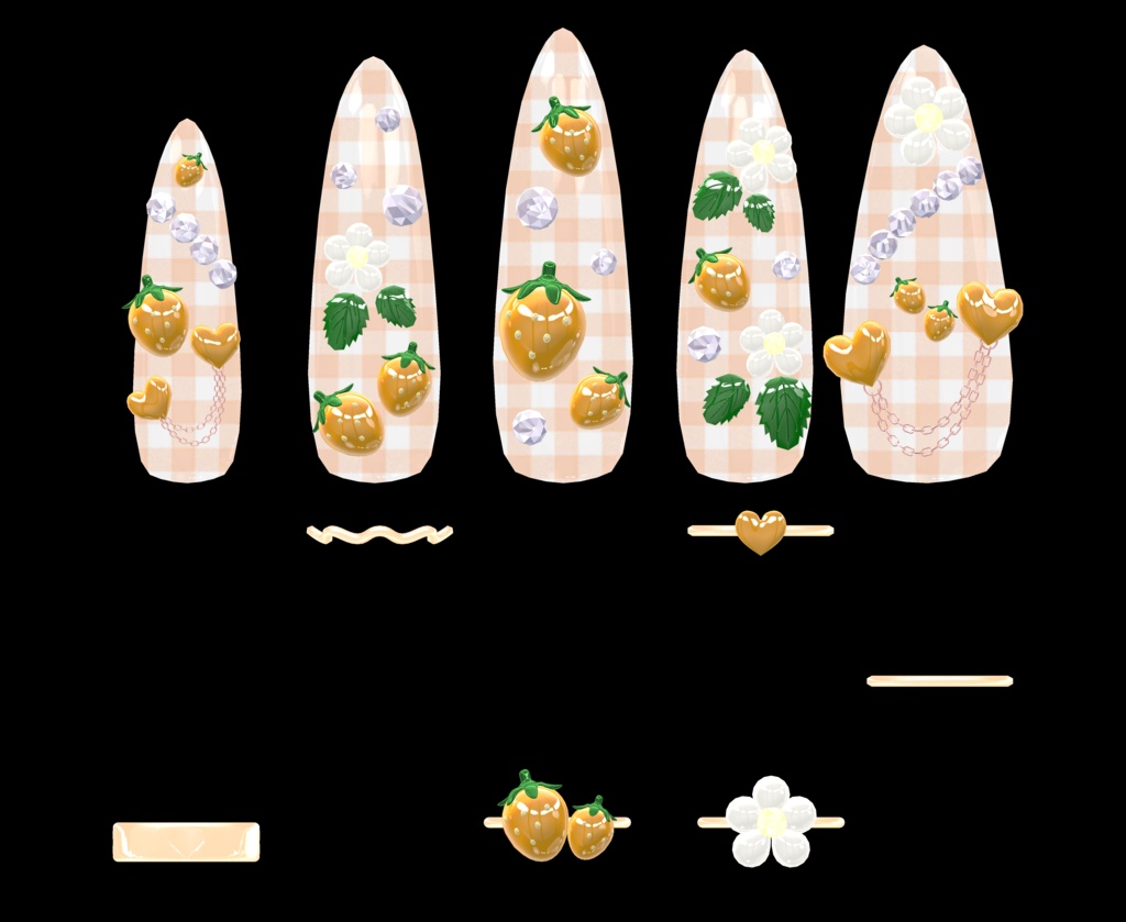 BLACK FRIDAY SALE【23アバター対応】StrawberryFlowerNails【MA対応】