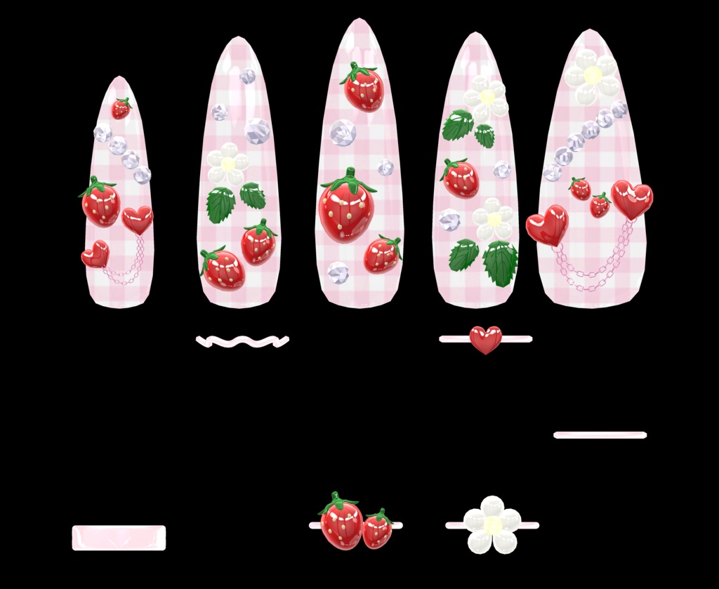 BLACK FRIDAY SALE【23アバター対応】StrawberryFlowerNails【MA対応】