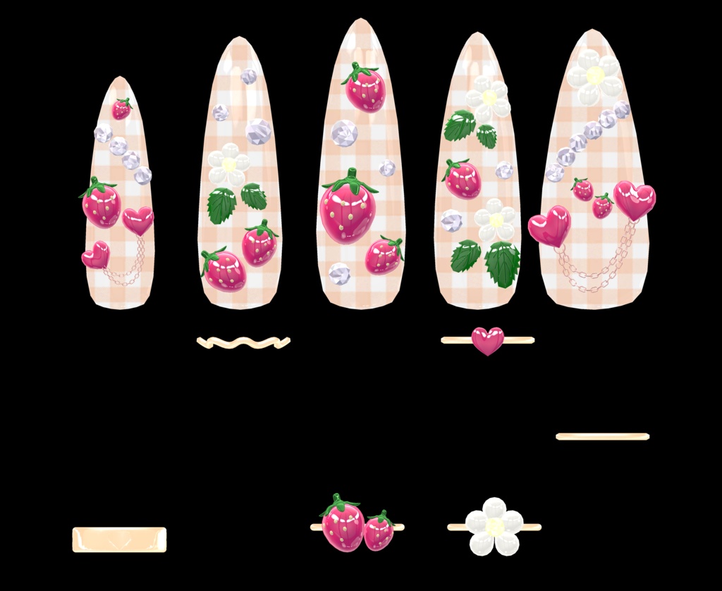 BLACK FRIDAY SALE【23アバター対応】StrawberryFlowerNails【MA対応】