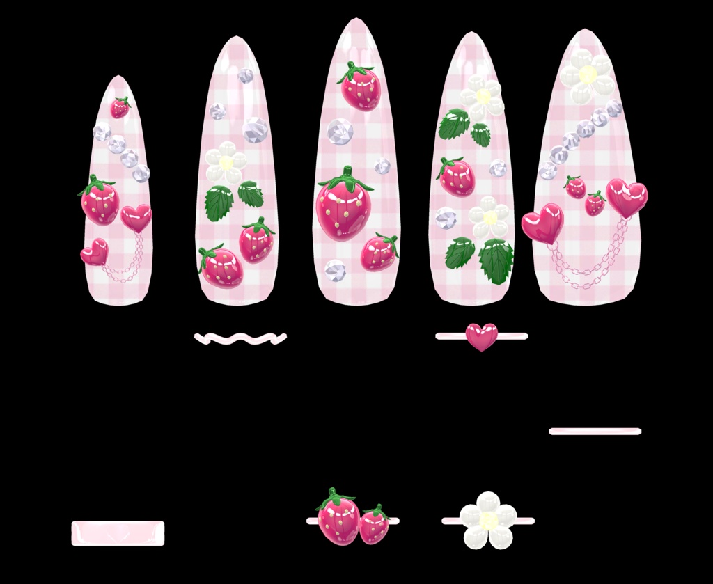 BLACK FRIDAY SALE【23アバター対応】StrawberryFlowerNails【MA対応】