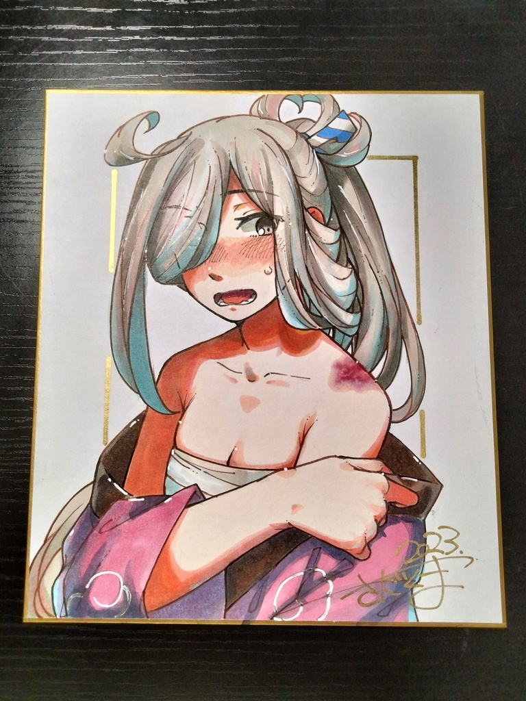 朝霜 中サイズ色紙原画